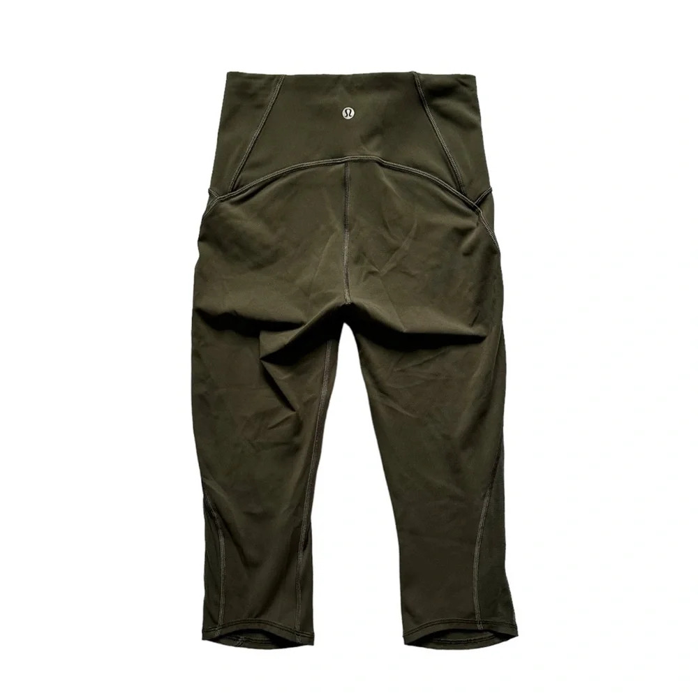 Lululemon Train Times Crop 17” Inseam Leggings Dark Forest Green‎ Size 4
